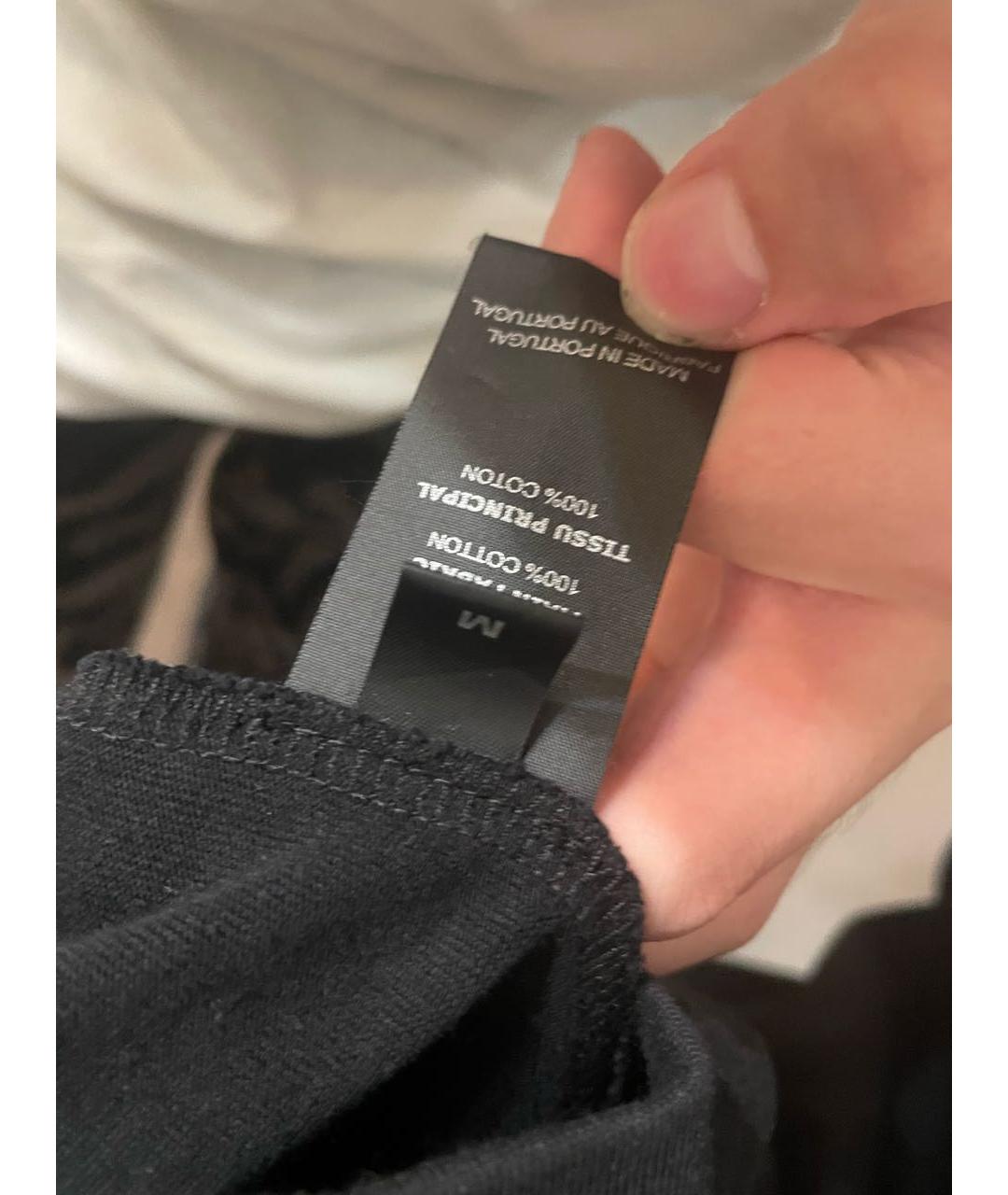 VETEMENTS Черная хлопковая футболка, фото 6
