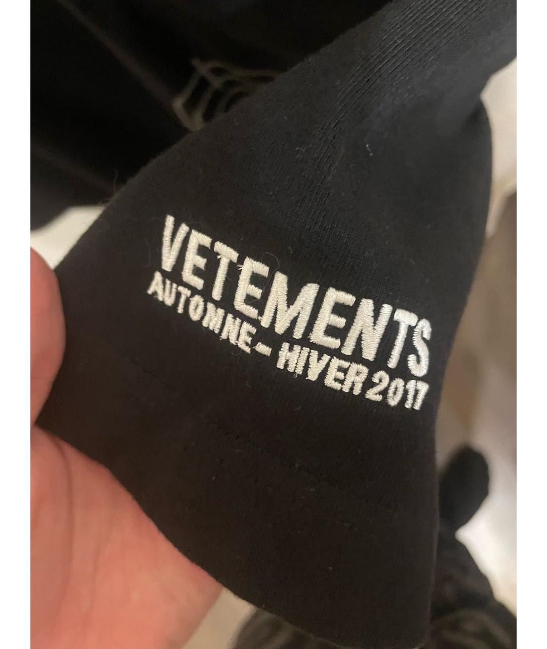 VETEMENTS Черная хлопковая футболка, фото 4