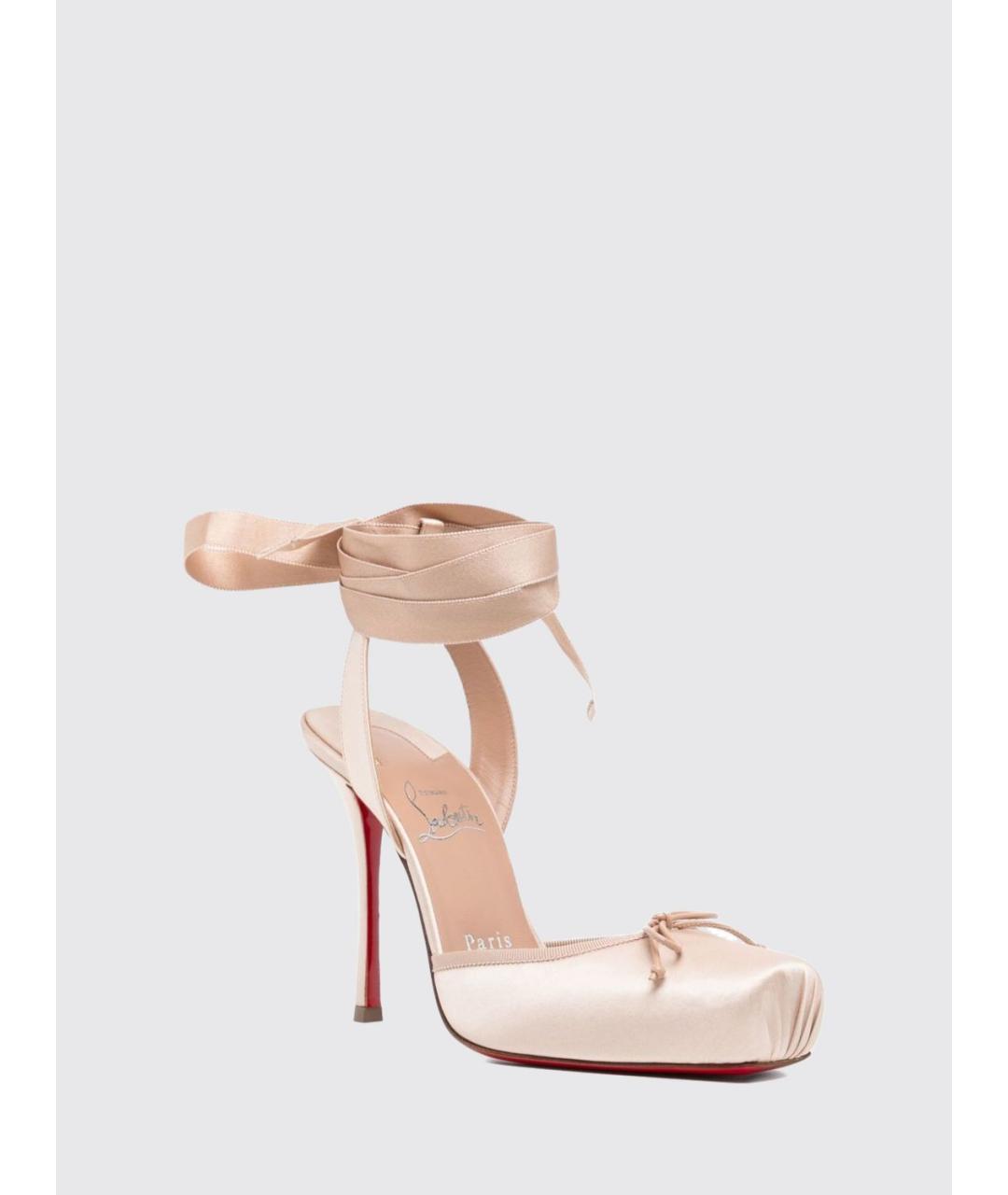 CHRISTIAN LOUBOUTIN Розовые текстильные туфли, фото 2