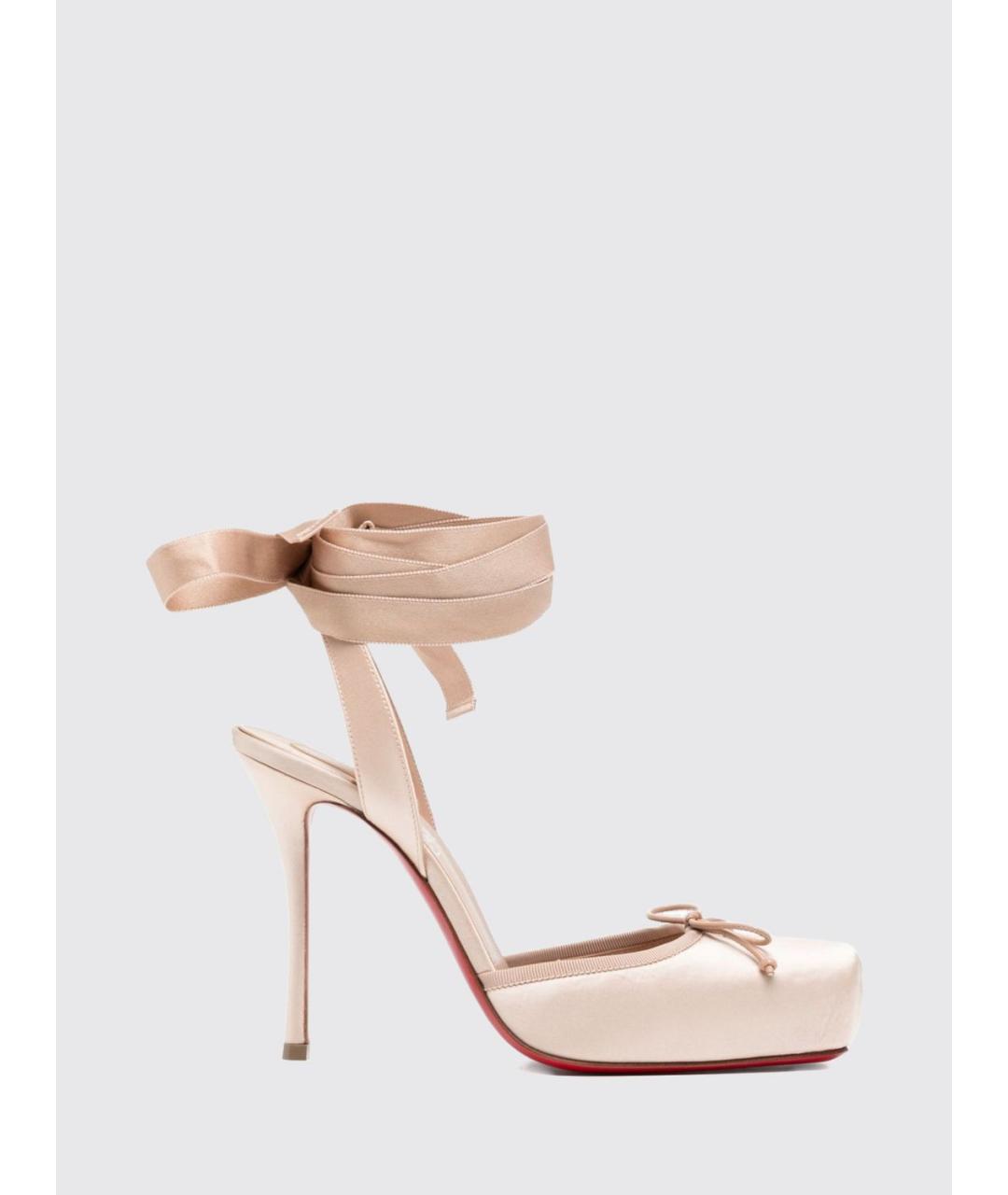 CHRISTIAN LOUBOUTIN Розовые текстильные туфли, фото 5