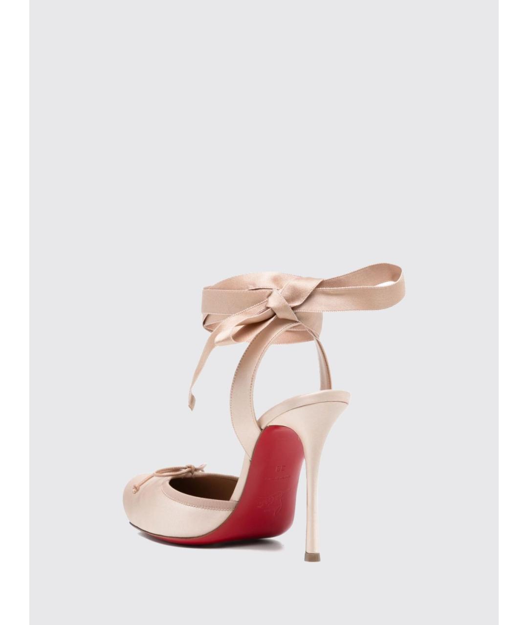 CHRISTIAN LOUBOUTIN Розовые текстильные туфли, фото 3