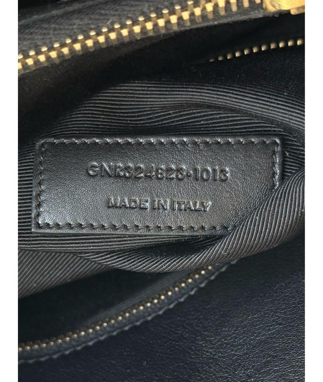 SAINT LAURENT Черная кожаная сумка тоут, фото 8