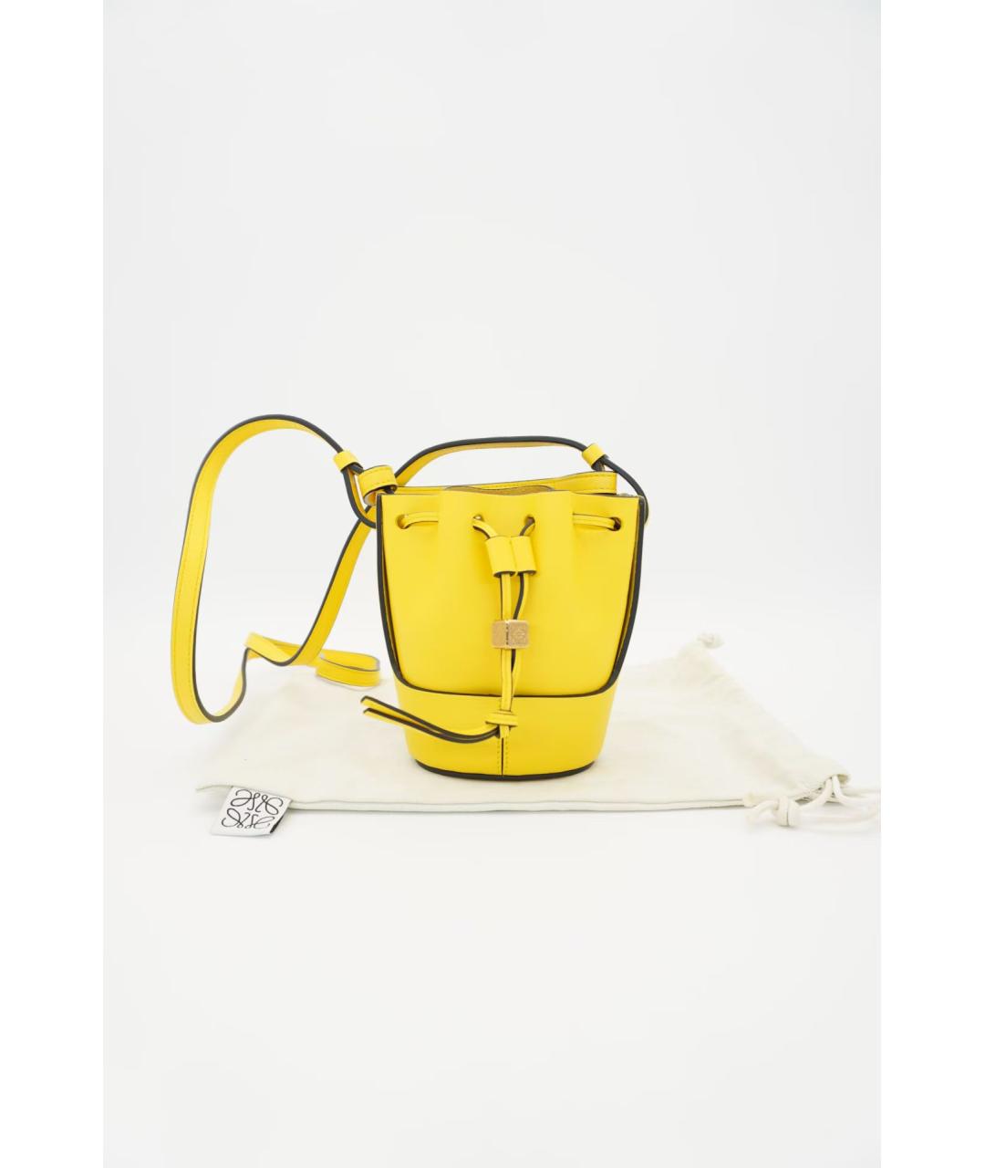 LOEWE Желтая кожаная сумка через плечо, фото 4