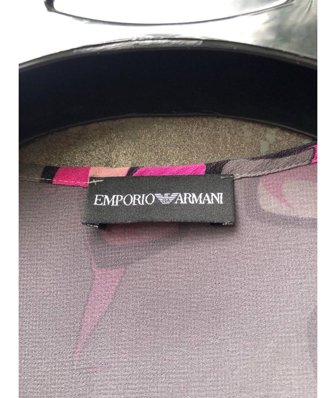 EMPORIO ARMANI Серое шелковое повседневное платье, фото 3