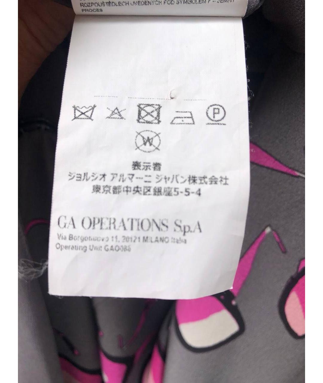 EMPORIO ARMANI Серое шелковое повседневное платье, фото 5