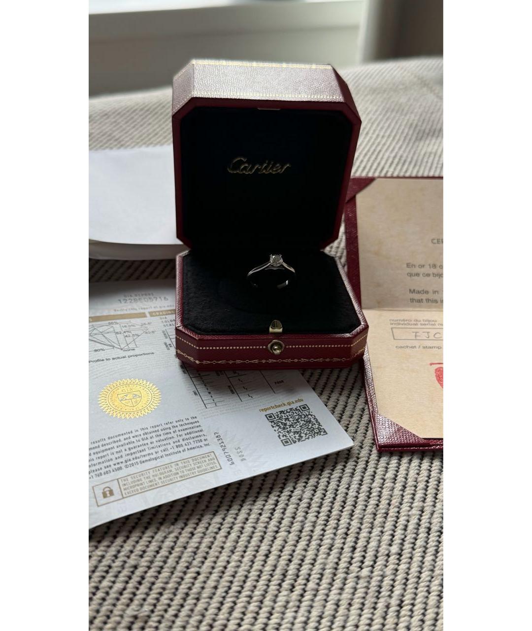 CARTIER Белое платиновое кольцо, фото 2