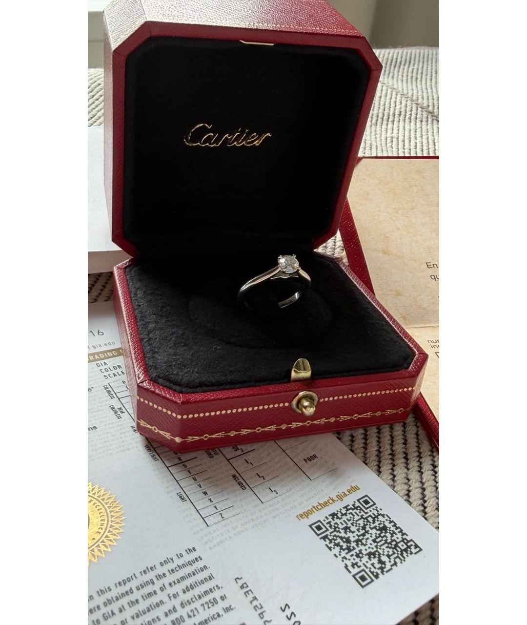 CARTIER Белое платиновое кольцо, фото 4