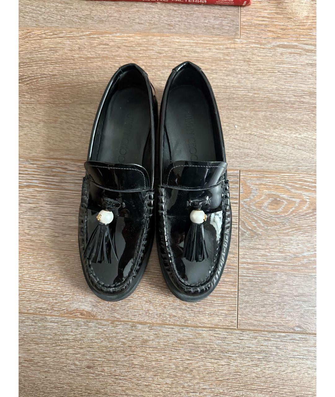 JIMMY CHOO Черные лоферы из лакированной кожи, фото 2