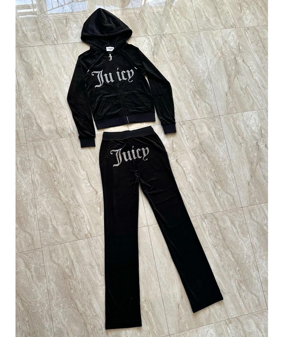 JUICY COUTURE Черный велюровый спортивные костюмы, фото 2