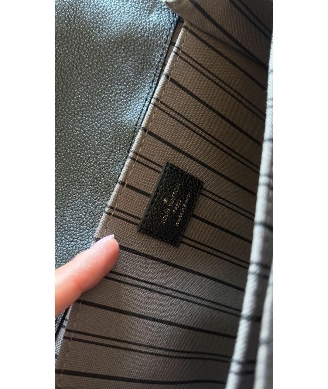 LOUIS VUITTON Черная кожаная сумка через плечо, фото 6
