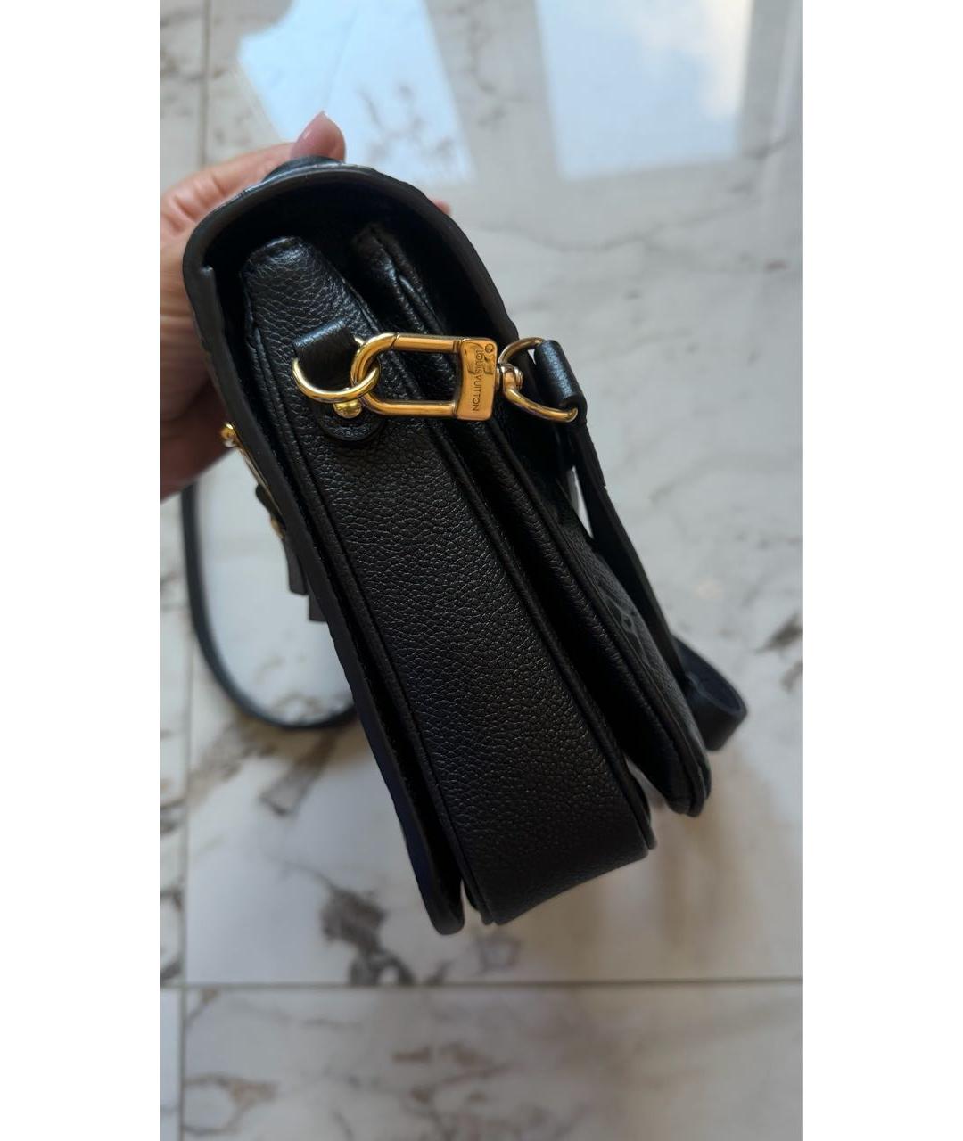 LOUIS VUITTON Черная кожаная сумка через плечо, фото 5
