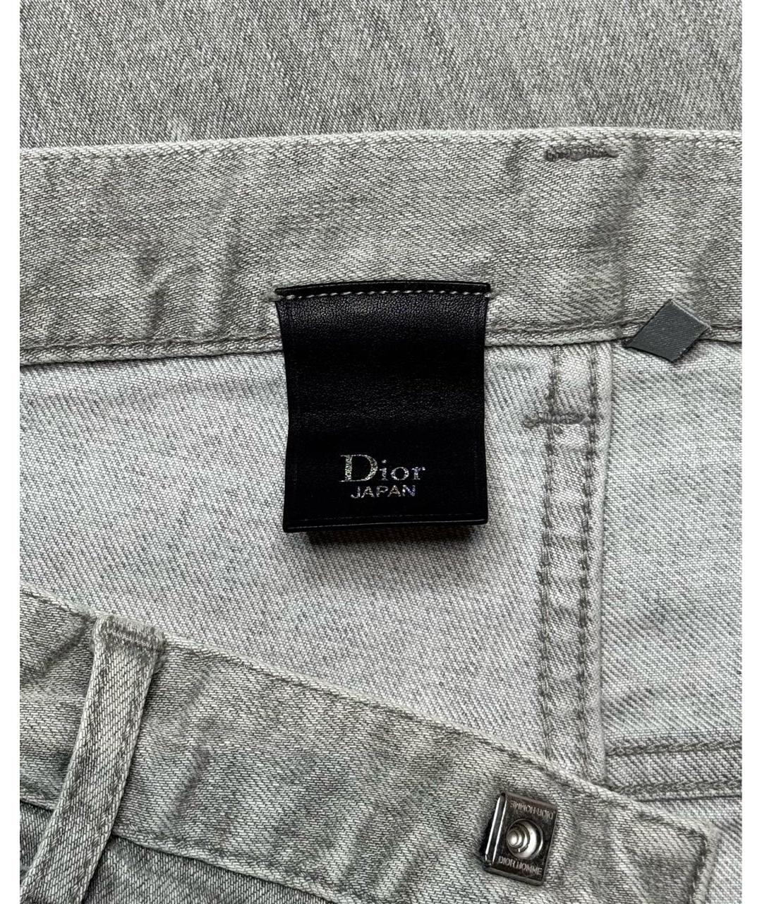 CHRISTIAN DIOR Серые хлопковые джинсы слим, фото 4