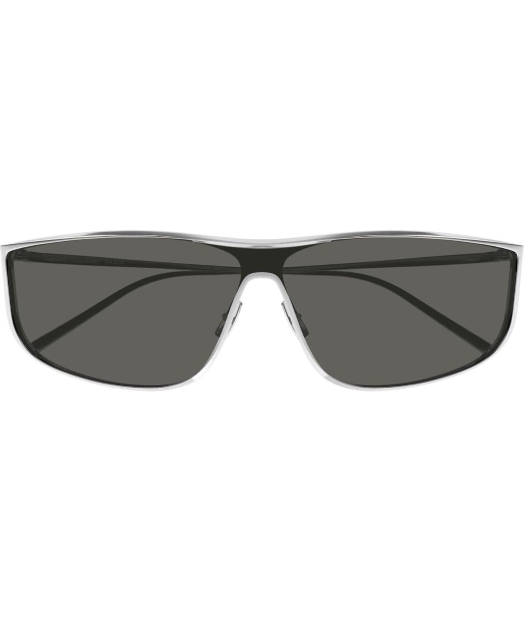 SAINT LAURENT Серые металлические солнцезащитные очки, фото 1