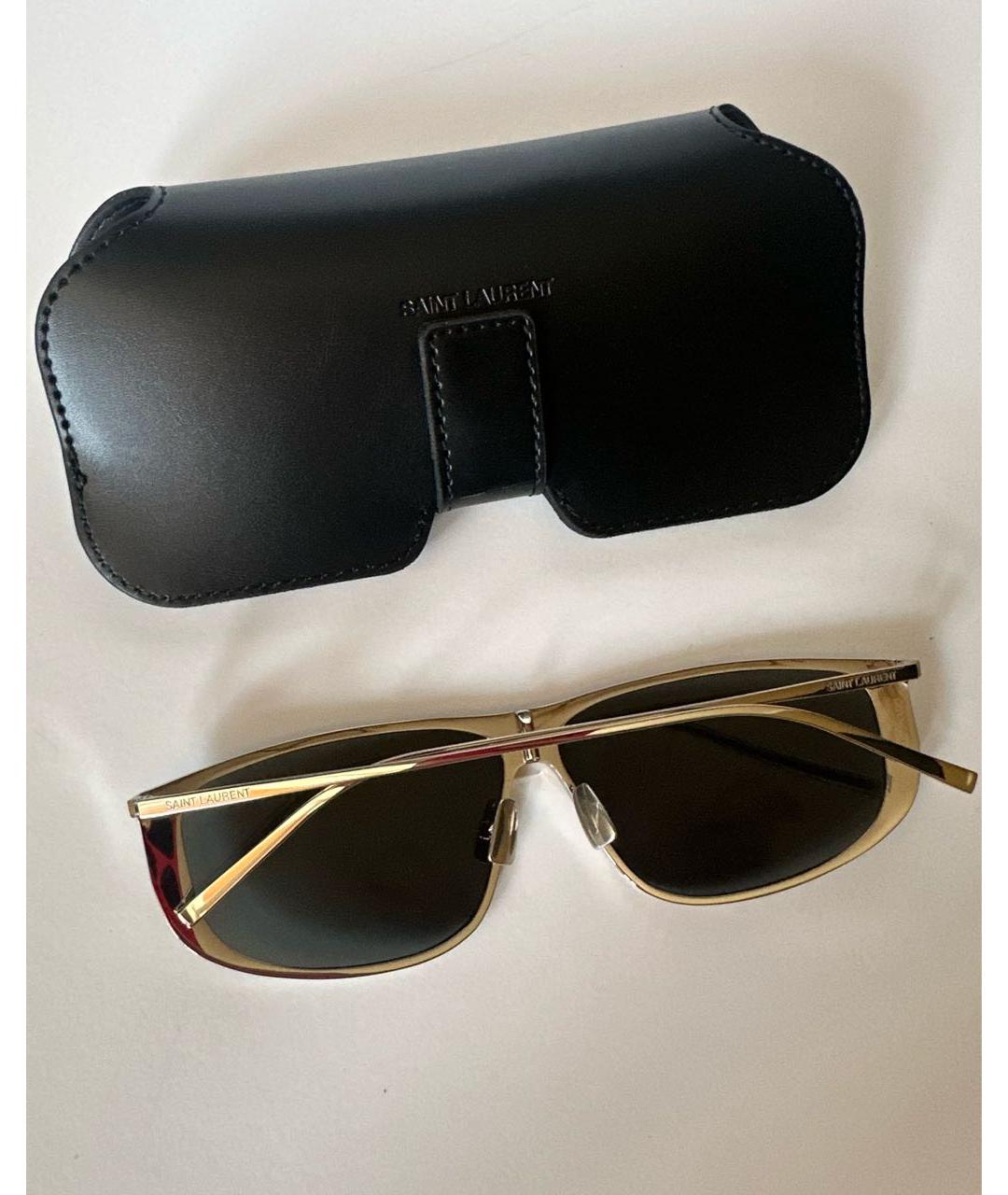 SAINT LAURENT Серые металлические солнцезащитные очки, фото 6