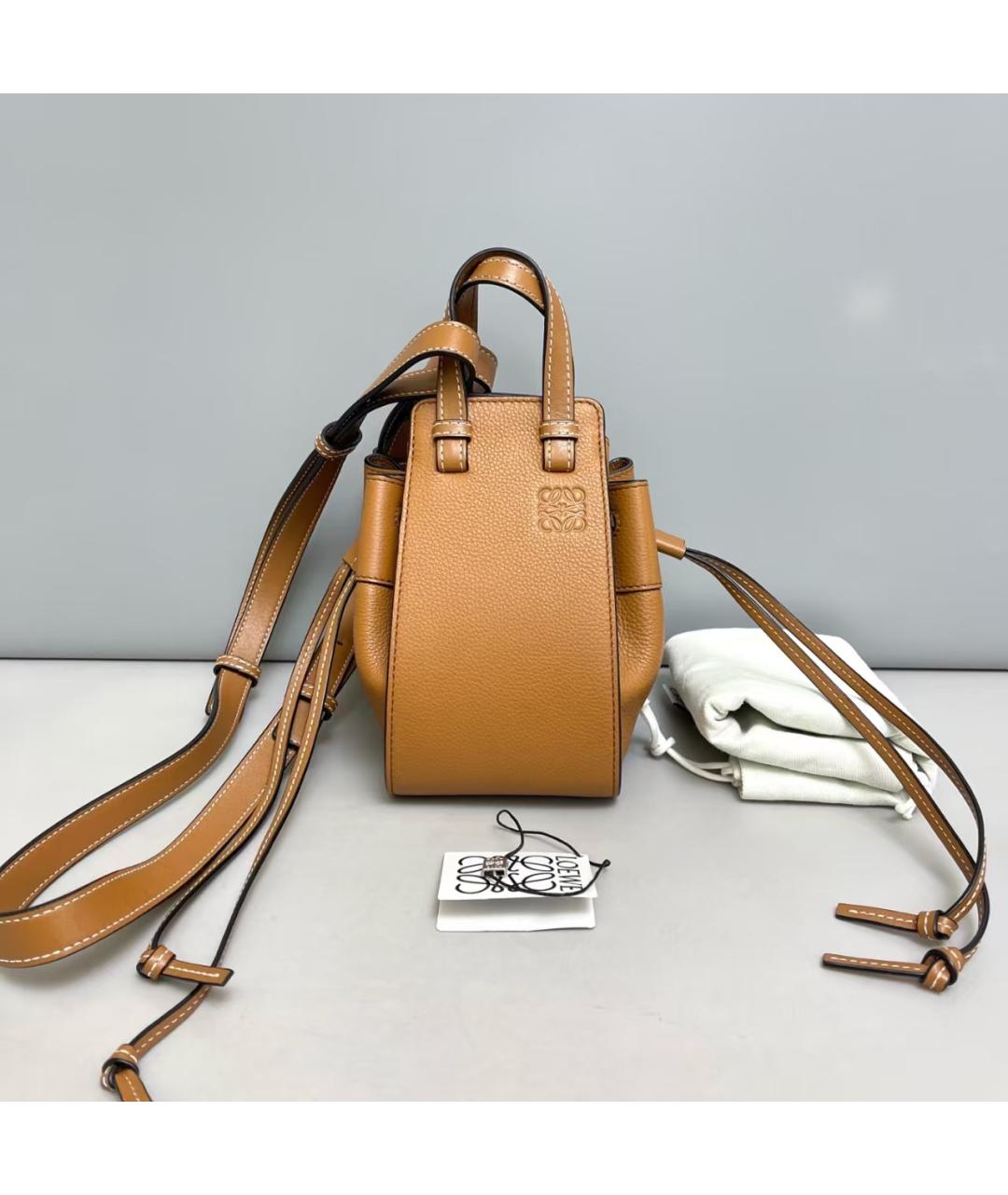 LOEWE Коричневая кожаная сумка через плечо, фото 5