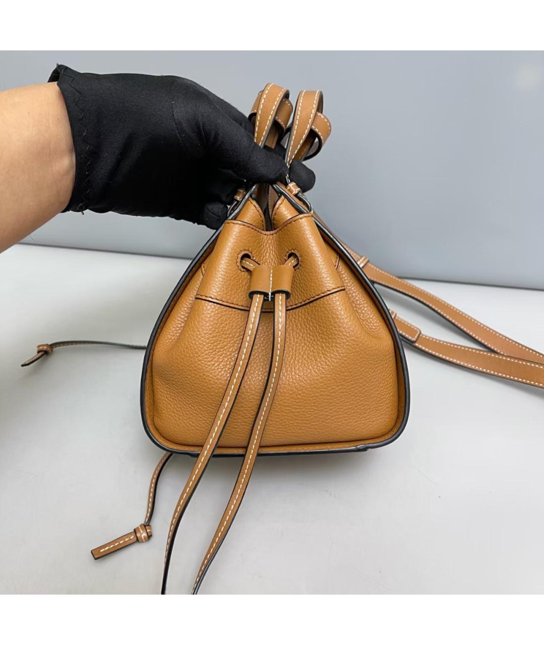 LOEWE Коричневая кожаная сумка через плечо, фото 3