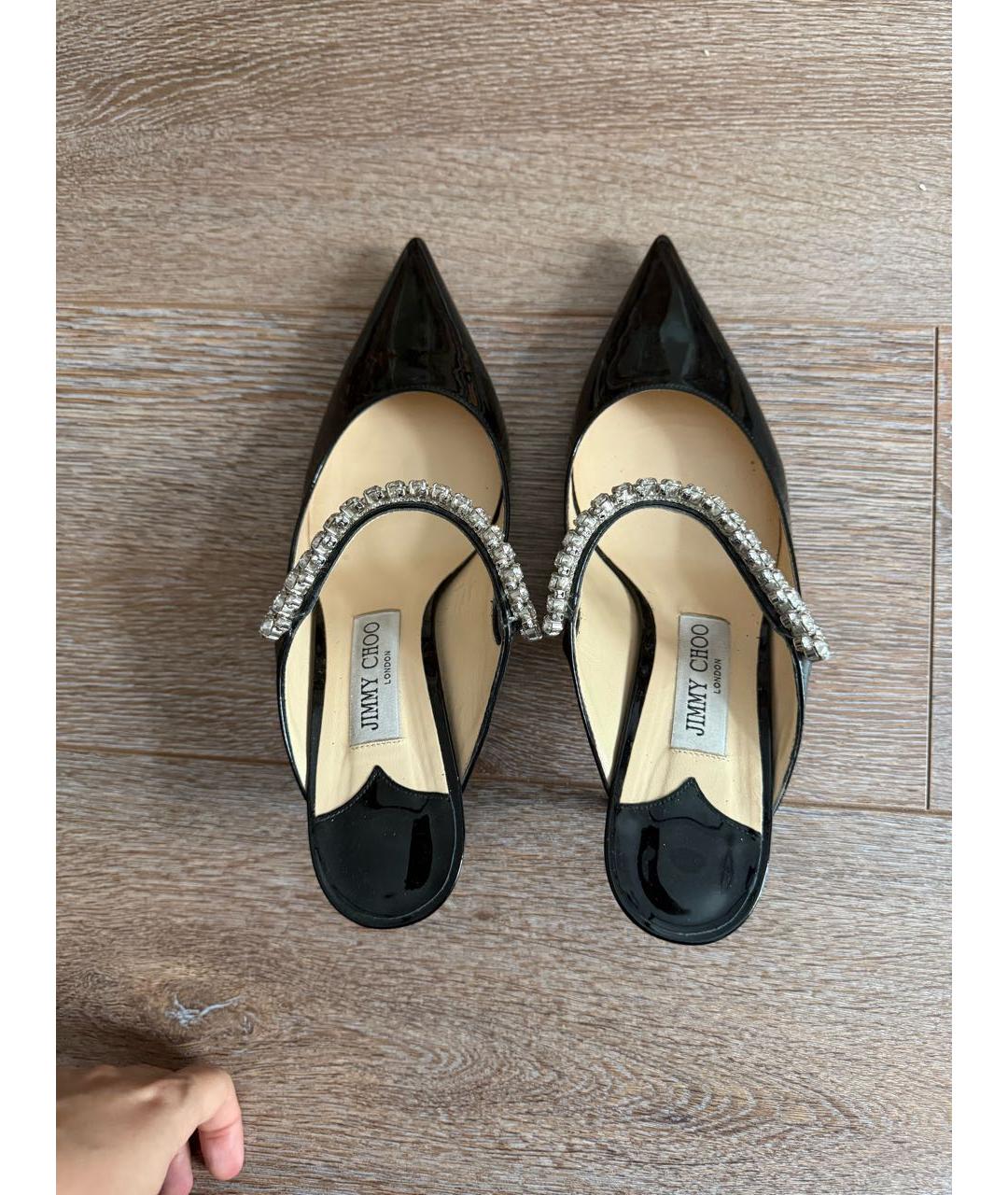 JIMMY CHOO Черные туфли из лакированной кожи, фото 4