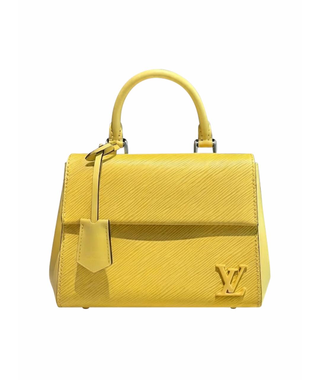LOUIS VUITTON Желтая кожаная сумка с короткими ручками, фото 1