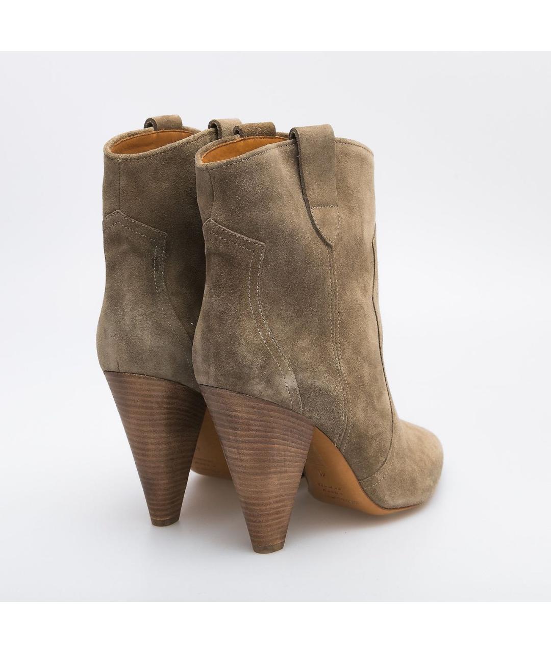 ISABEL MARANT ETOILE Бежевые замшевые ботильоны, фото 4