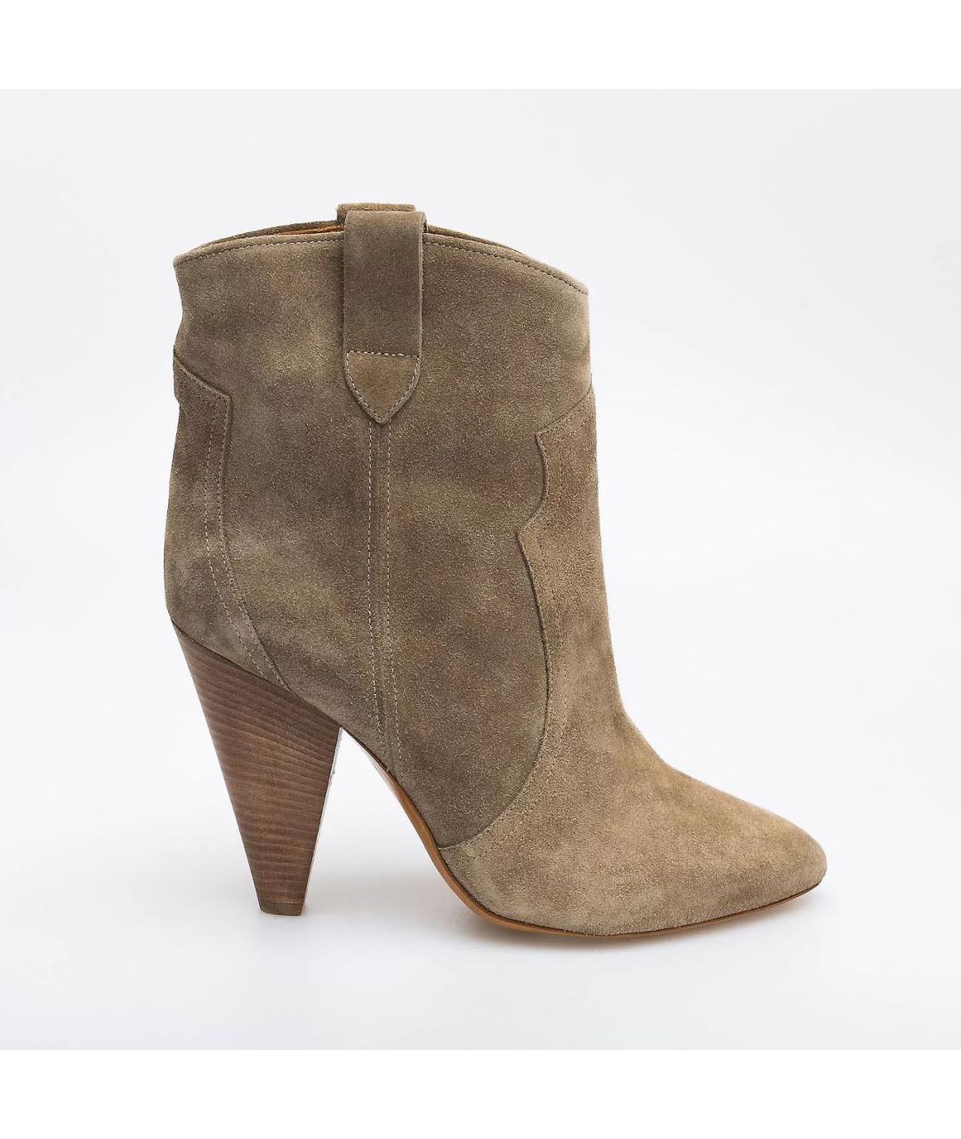 ISABEL MARANT ETOILE Бежевые замшевые ботильоны, фото 5