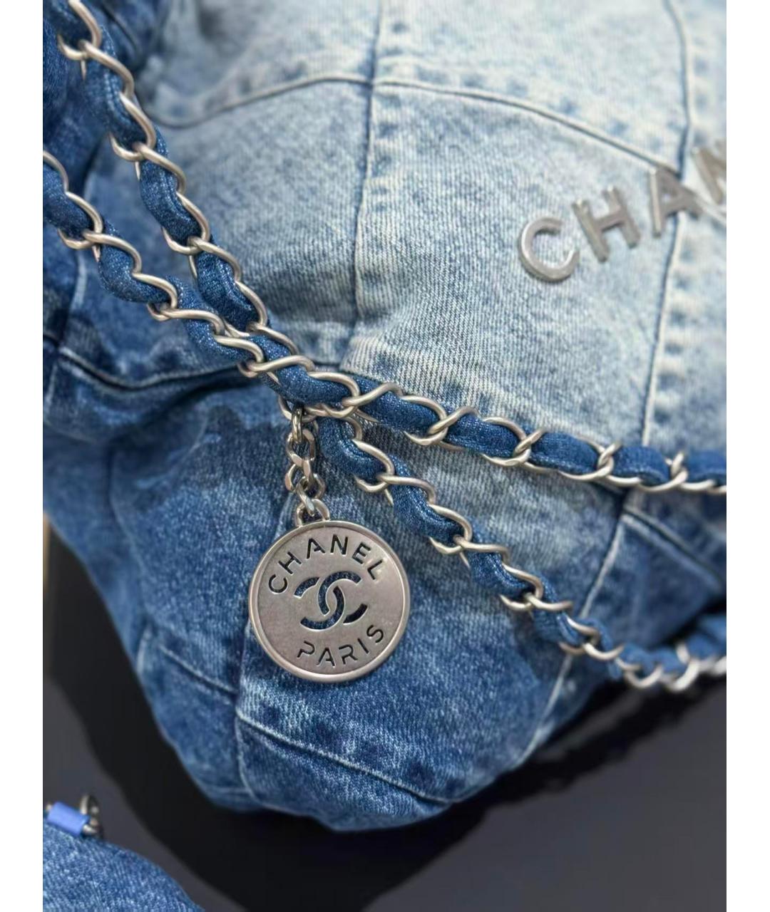 CHANEL Синяя деним сумка через плечо, фото 4