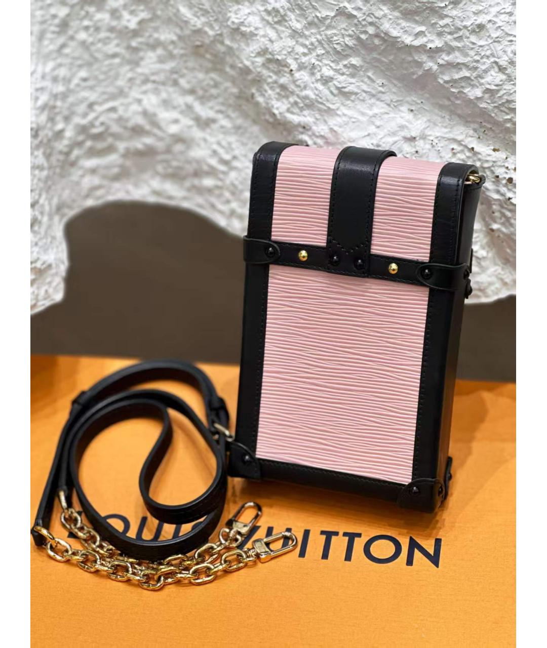 LOUIS VUITTON Розовая кожаная сумка через плечо, фото 2