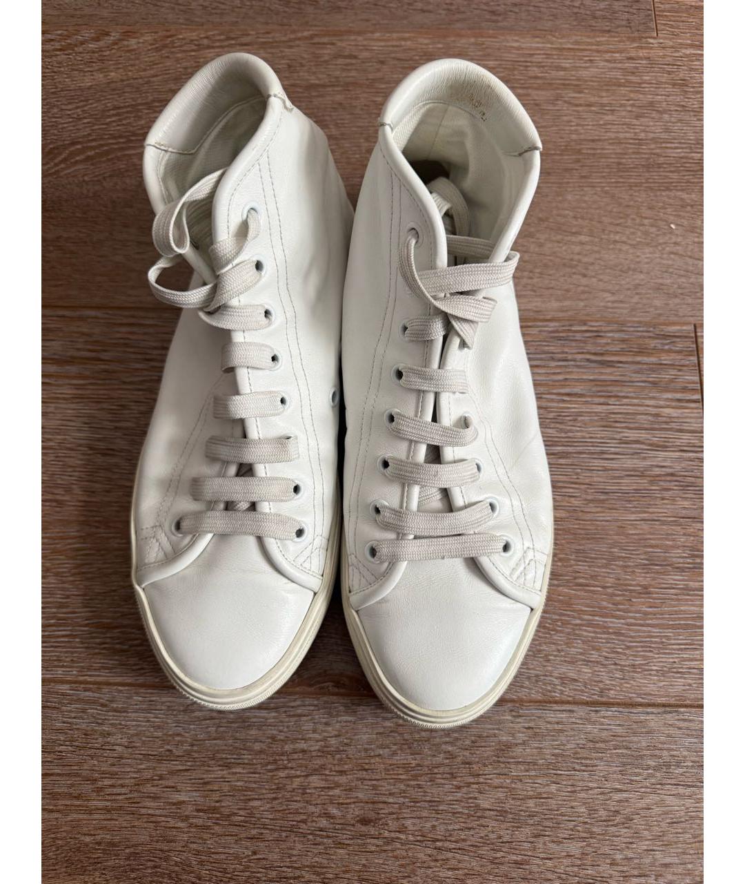SAINT LAURENT Белые кожаные кеды, фото 2