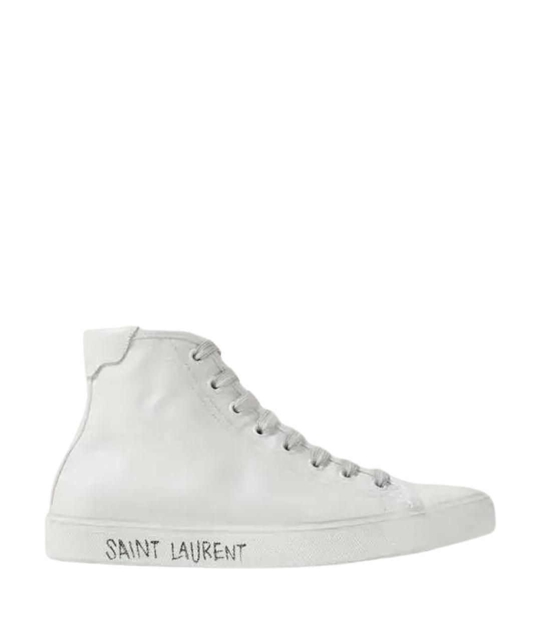 SAINT LAURENT Белые кожаные кеды, фото 1