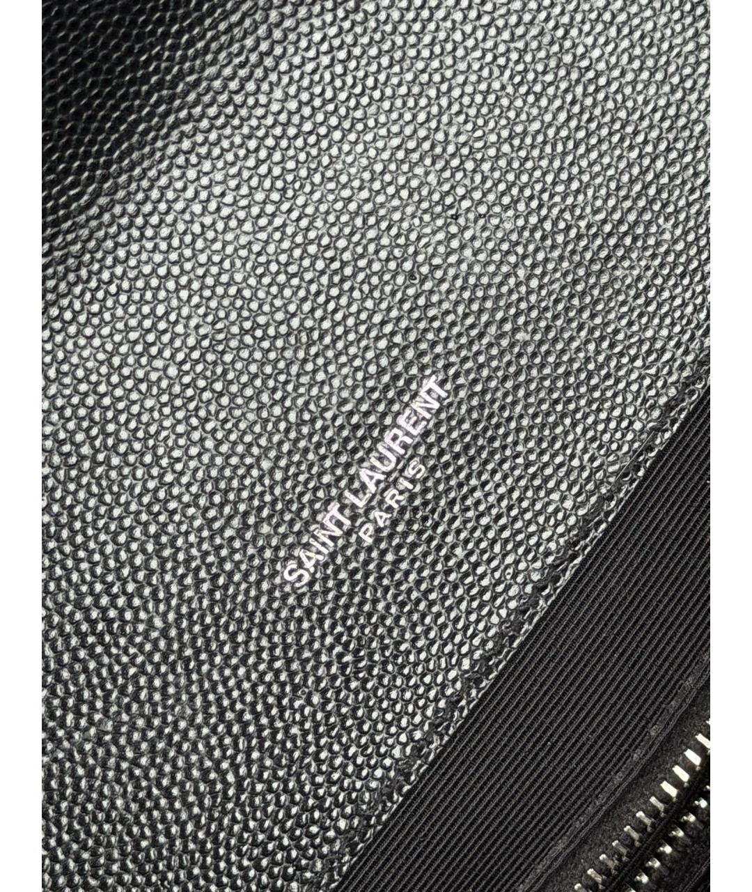 SAINT LAURENT Черная кожаная сумка тоут, фото 2
