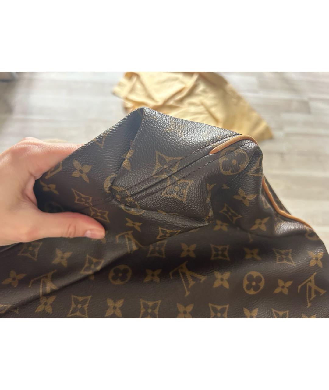 LOUIS VUITTON Коричневая сумка с короткими ручками из канвы, фото 6