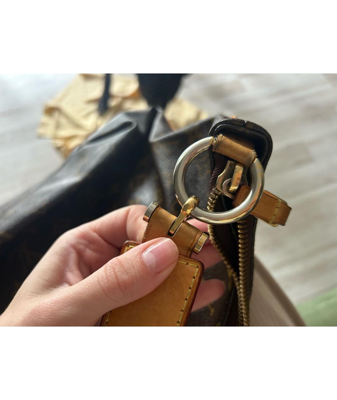 LOUIS VUITTON Коричневая сумка с короткими ручками из канвы, фото 7