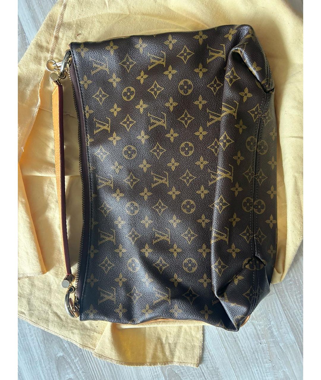 LOUIS VUITTON Коричневая сумка с короткими ручками из канвы, фото 2
