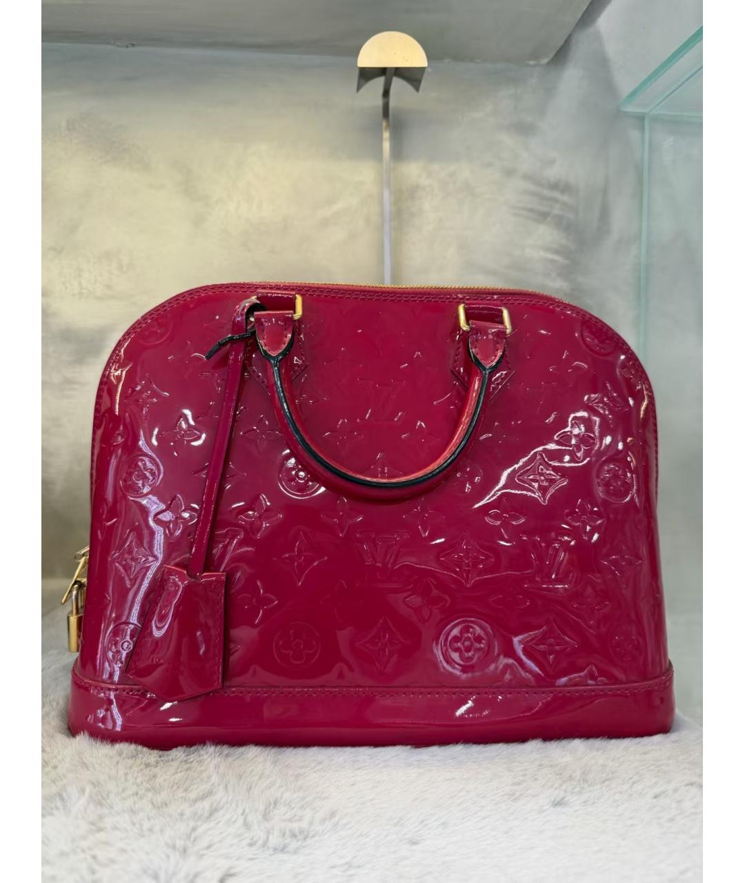 LOUIS VUITTON Красная сумка с короткими ручками из лакированной кожи, фото 2