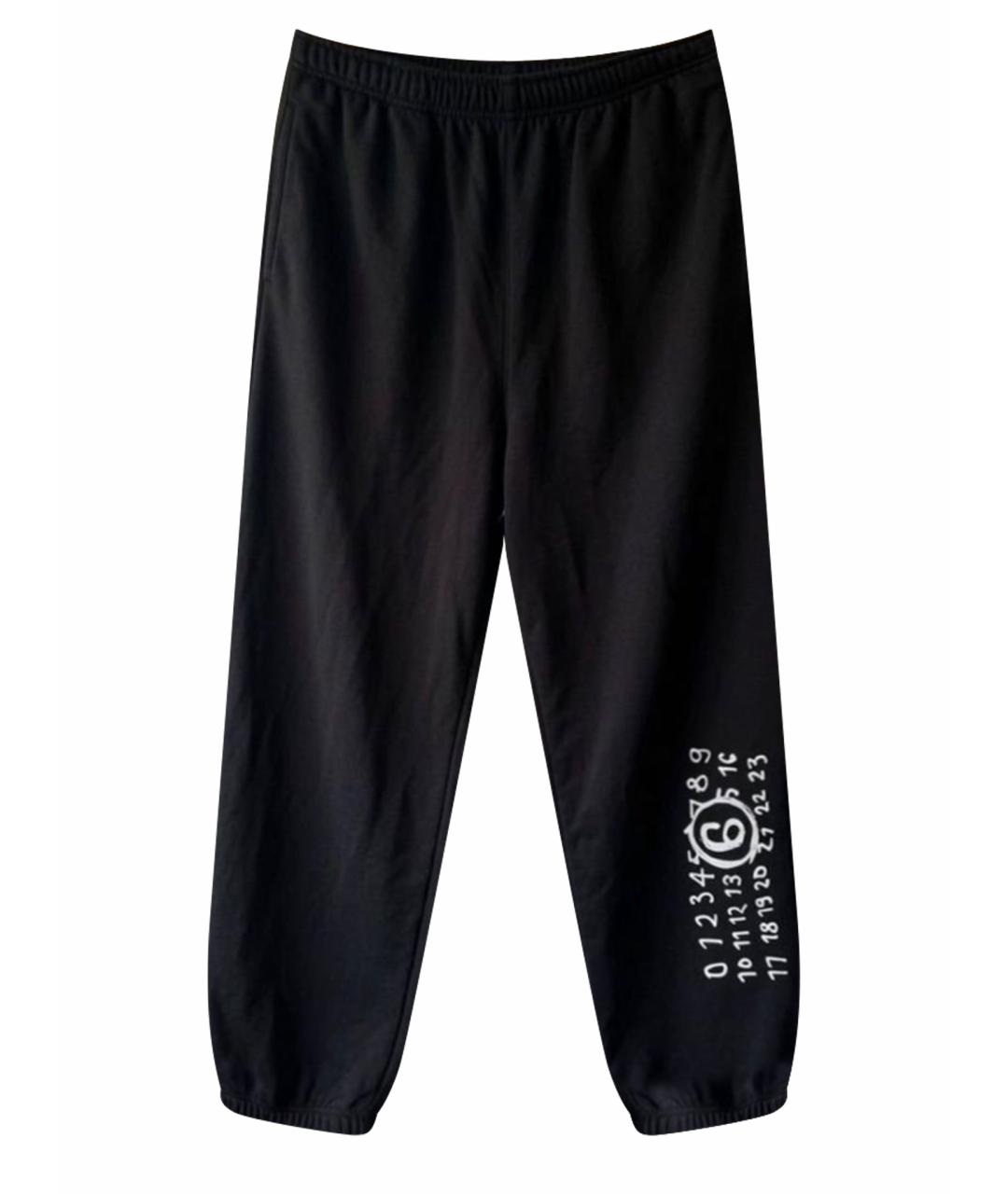 MM6 MAISON MARGIELA Черные хлопковые повседневные брюки, фото 1