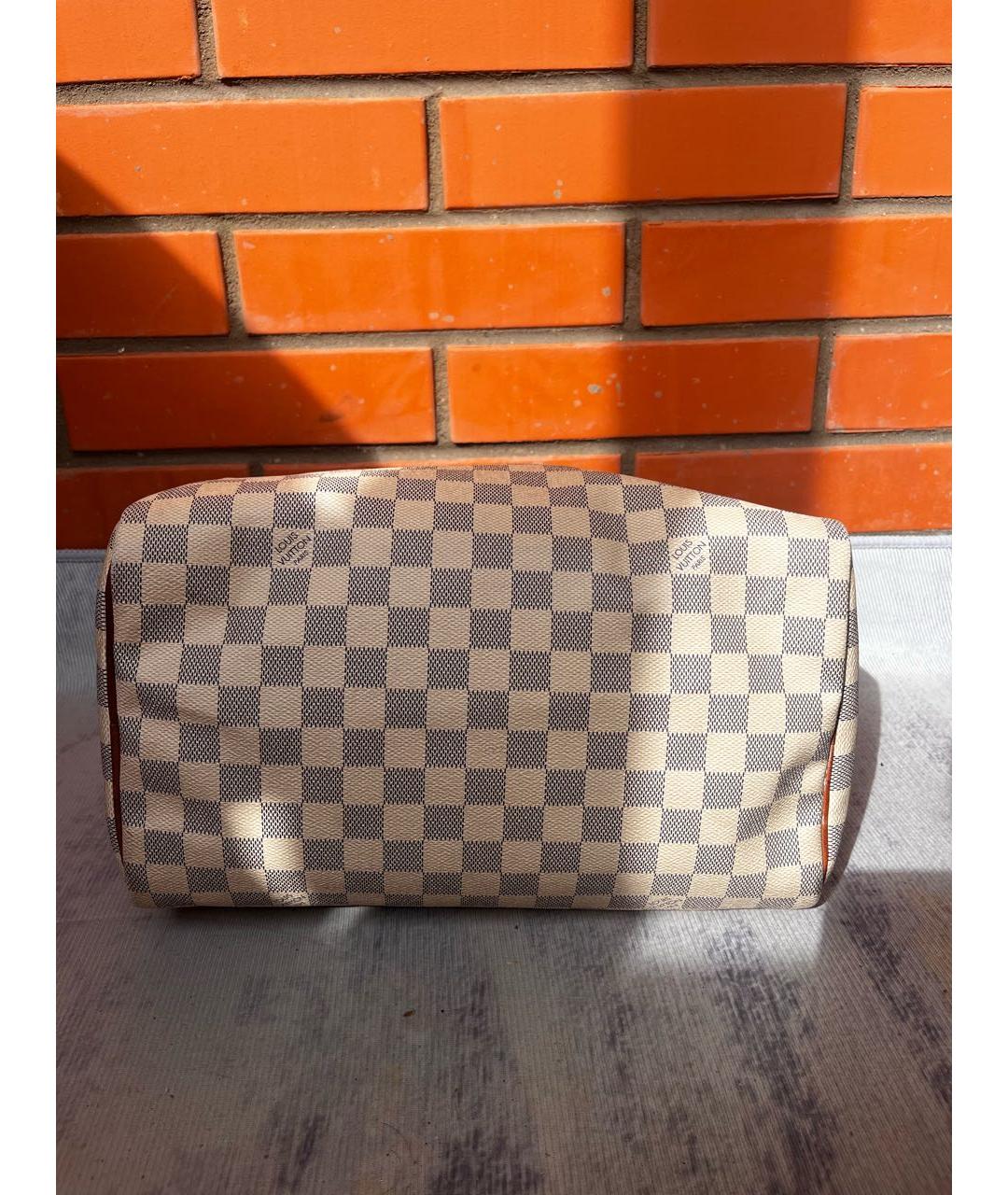 LOUIS VUITTON Белая сумка с короткими ручками из канвы, фото 5