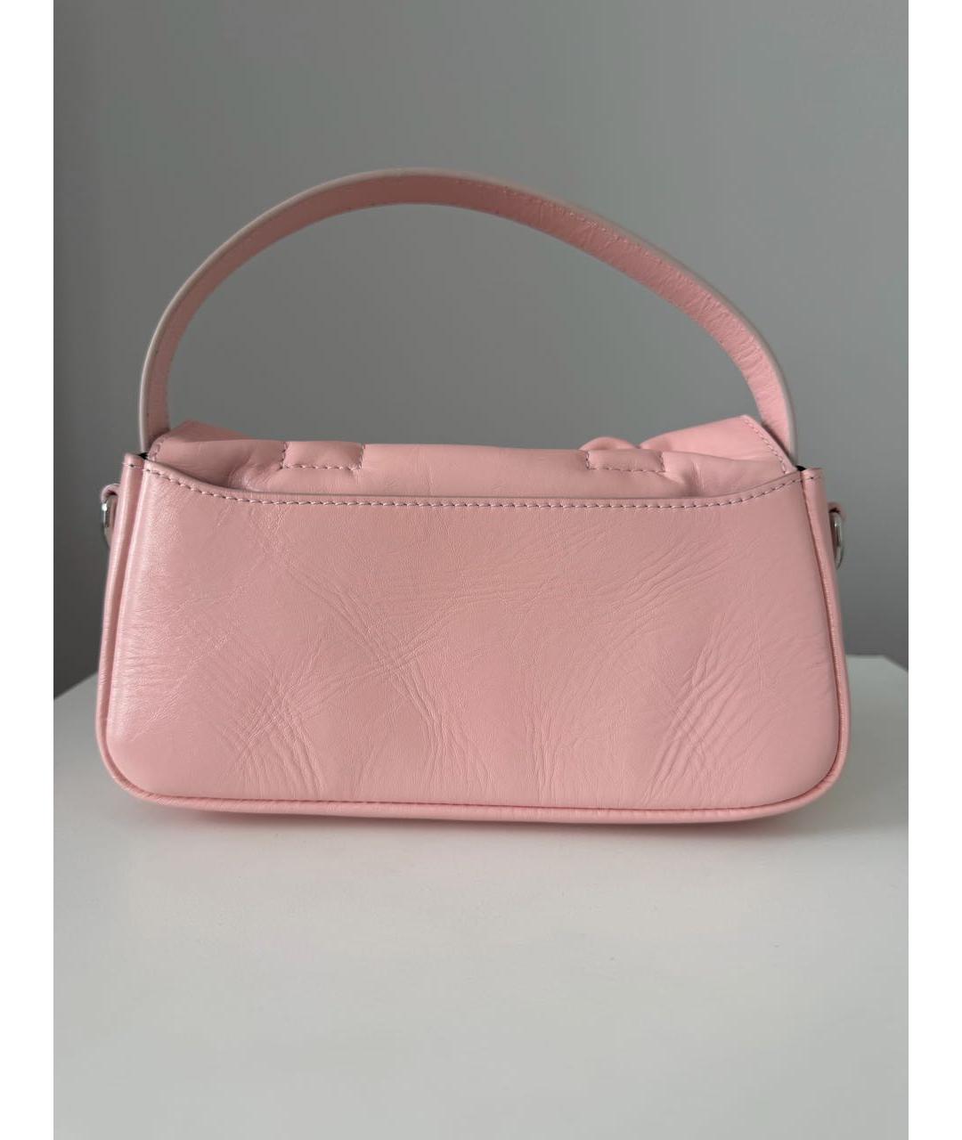ACNE STUDIOS Розовая кожаная сумка с короткими ручками, фото 3