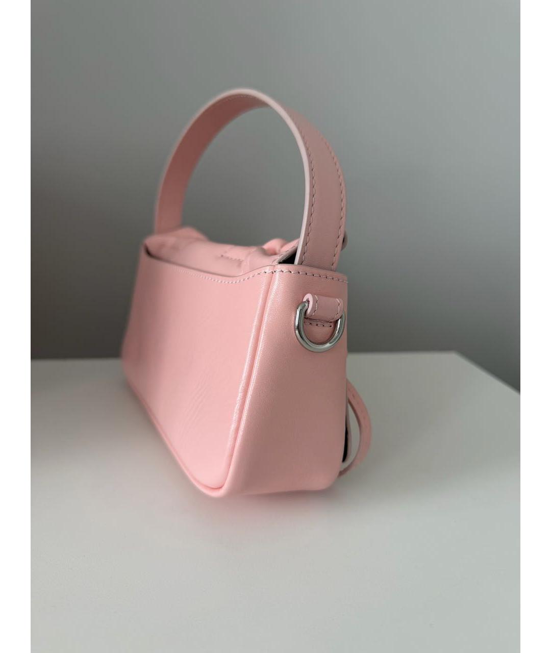 ACNE STUDIOS Розовая кожаная сумка с короткими ручками, фото 2