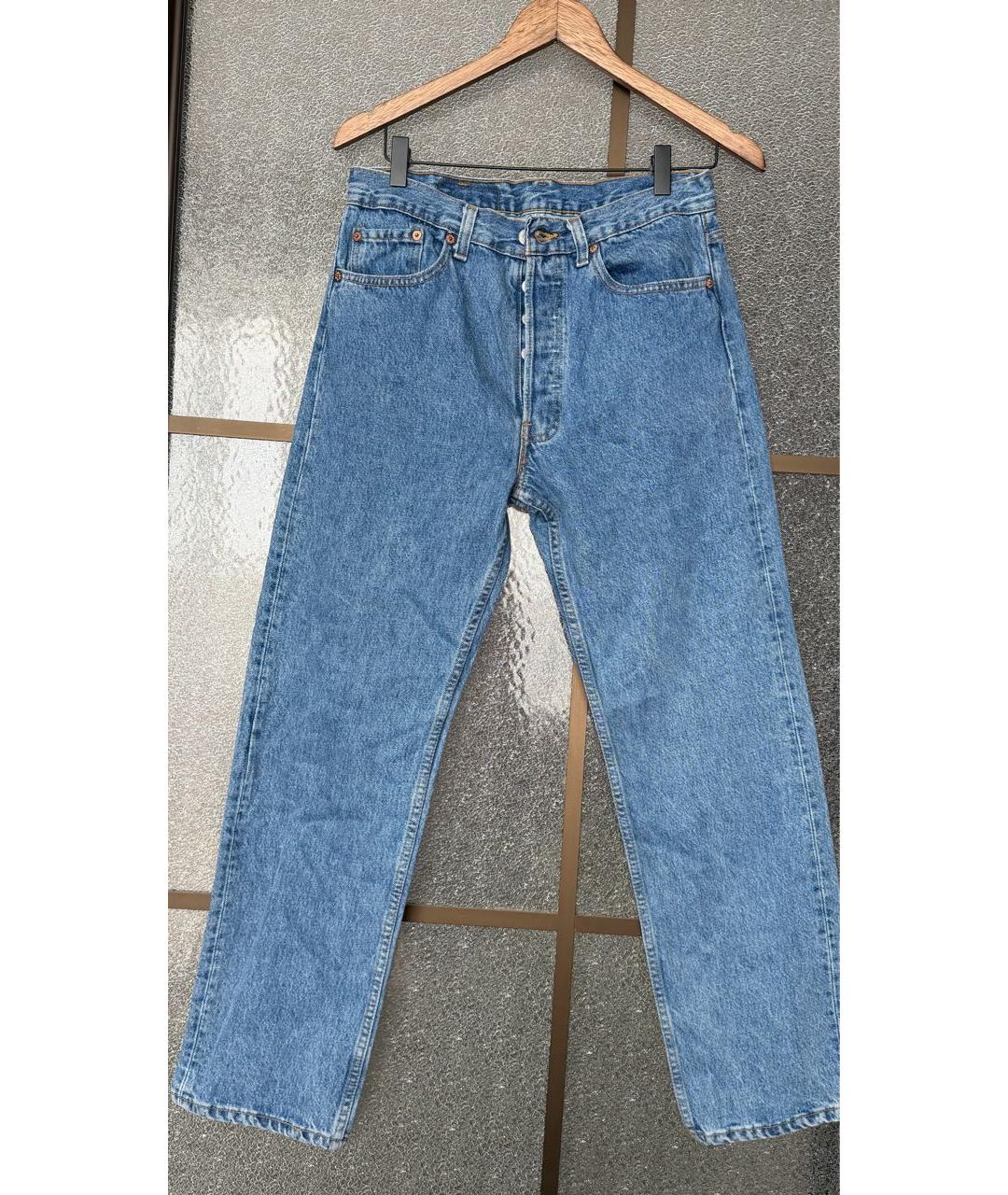 LEVI'S Синие хлопковые прямые джинсы, фото 7