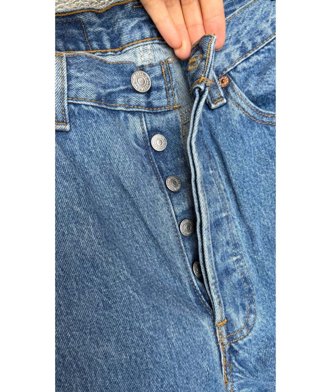 LEVI'S Синие хлопковые прямые джинсы, фото 3