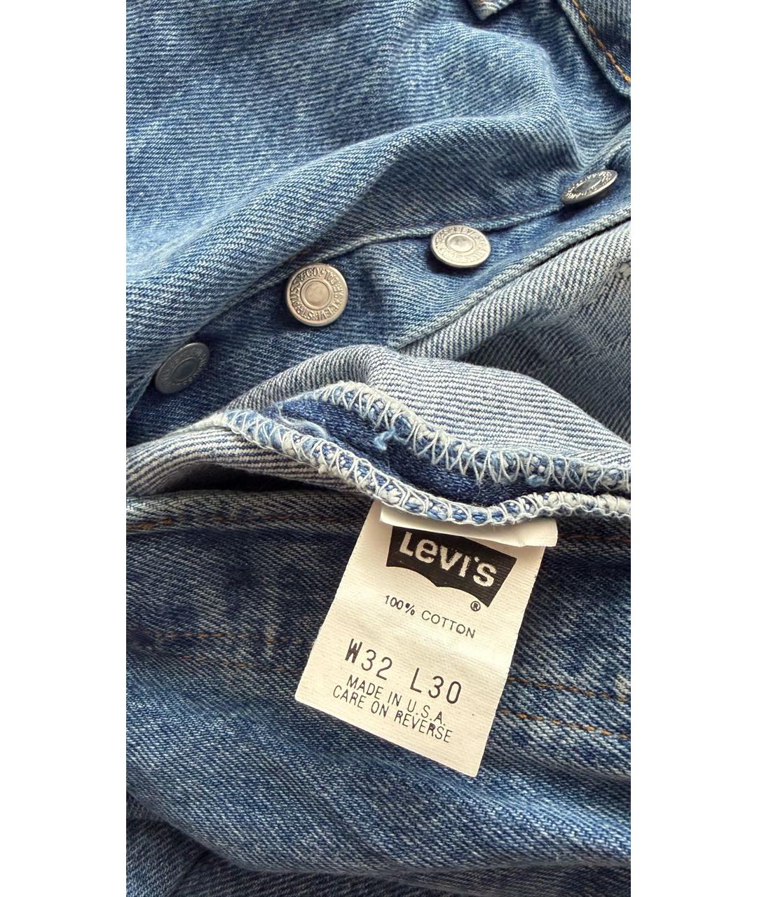 LEVI'S Синие хлопковые прямые джинсы, фото 4
