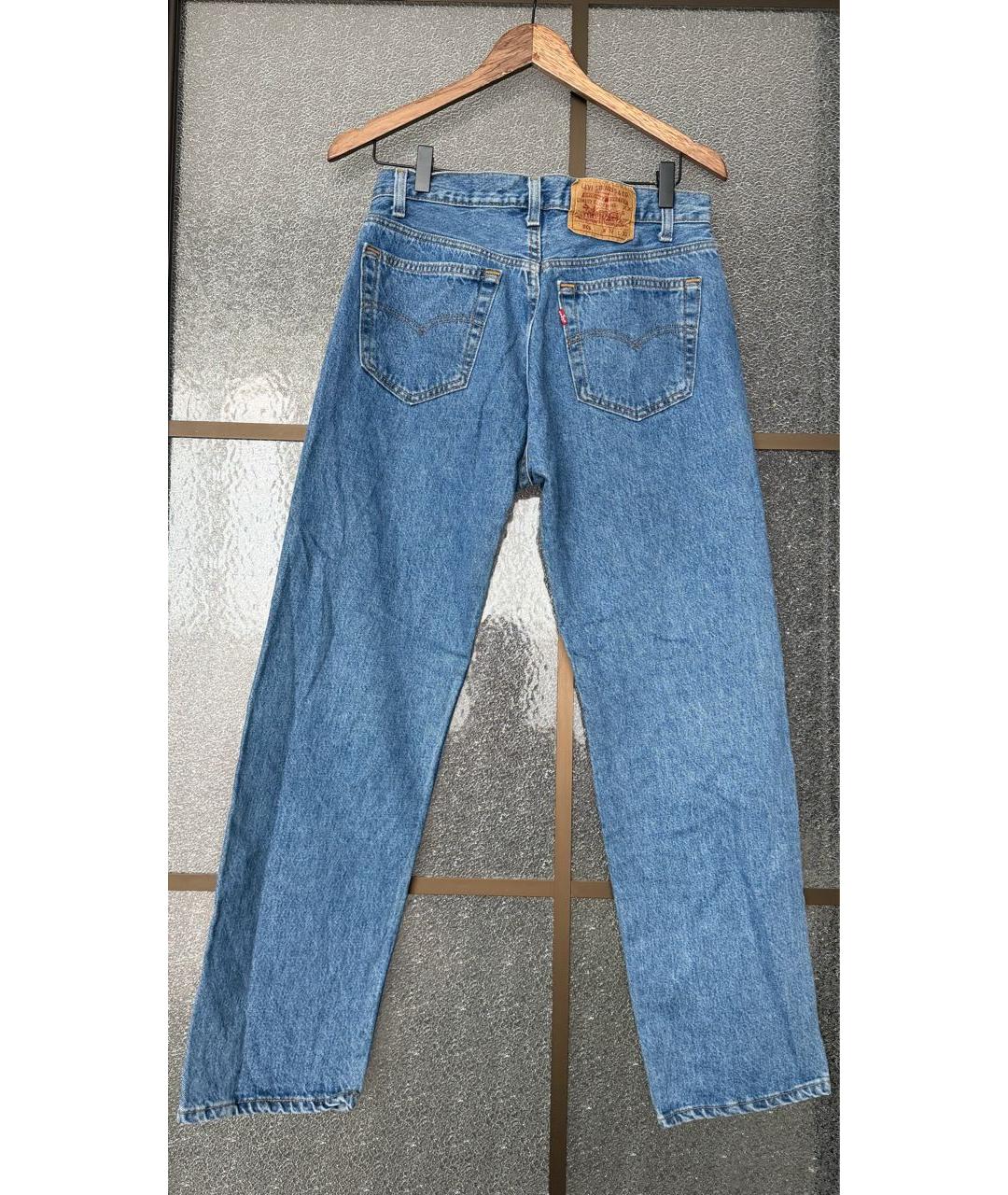 LEVI'S Синие хлопковые прямые джинсы, фото 2