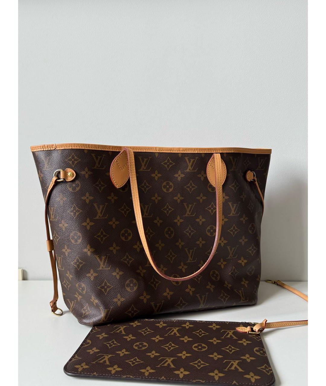 LOUIS VUITTON Коричневая сумка тоут из канвы, фото 2