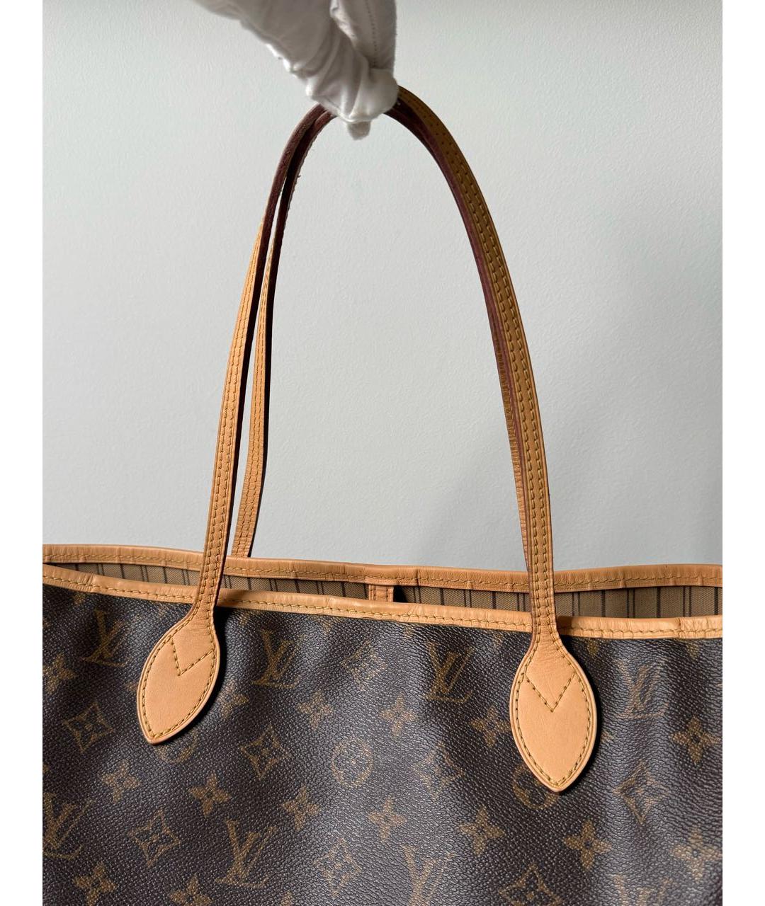 LOUIS VUITTON Коричневая сумка тоут из канвы, фото 6