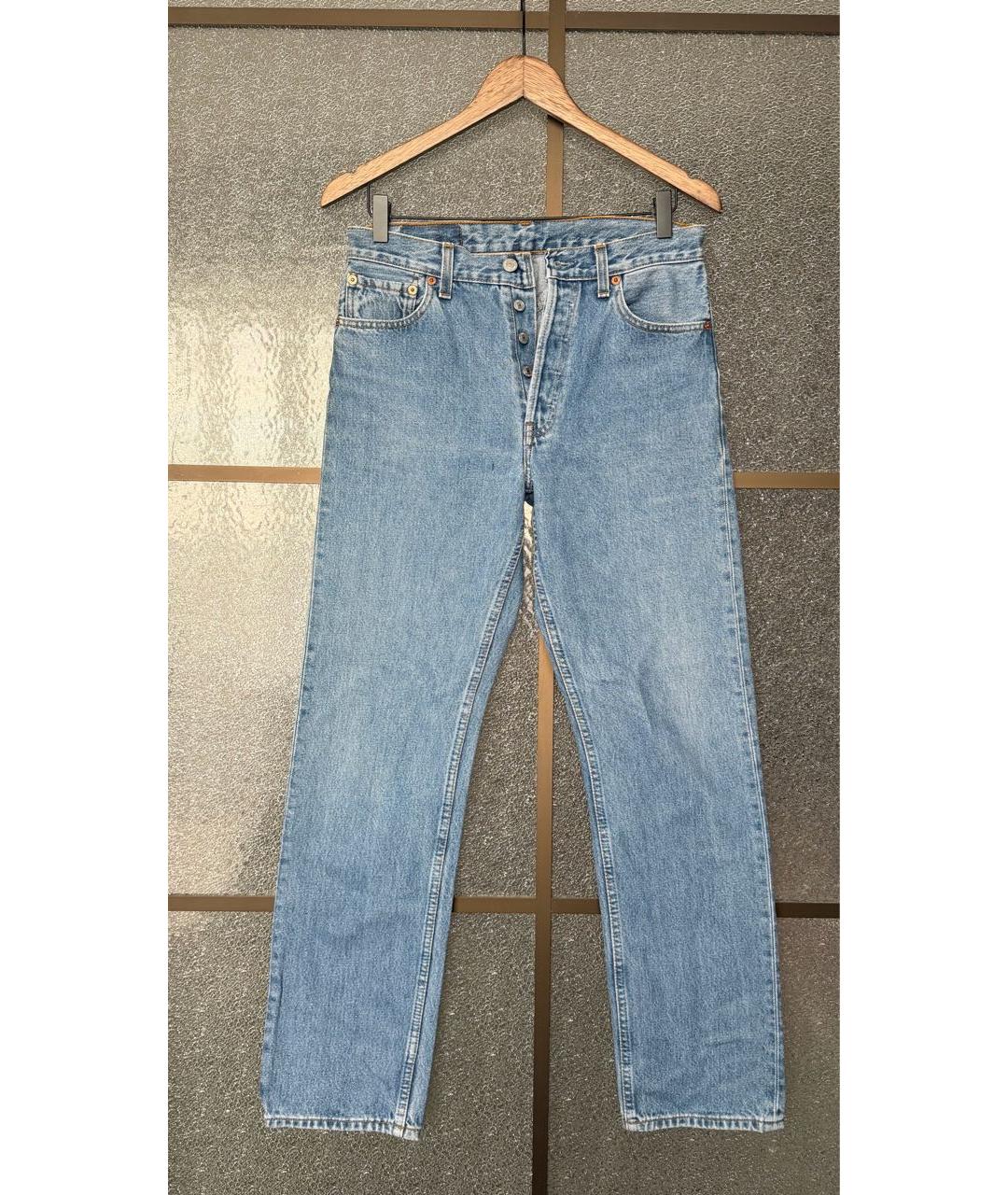 LEVI'S Голубые хлопковые прямые джинсы, фото 6