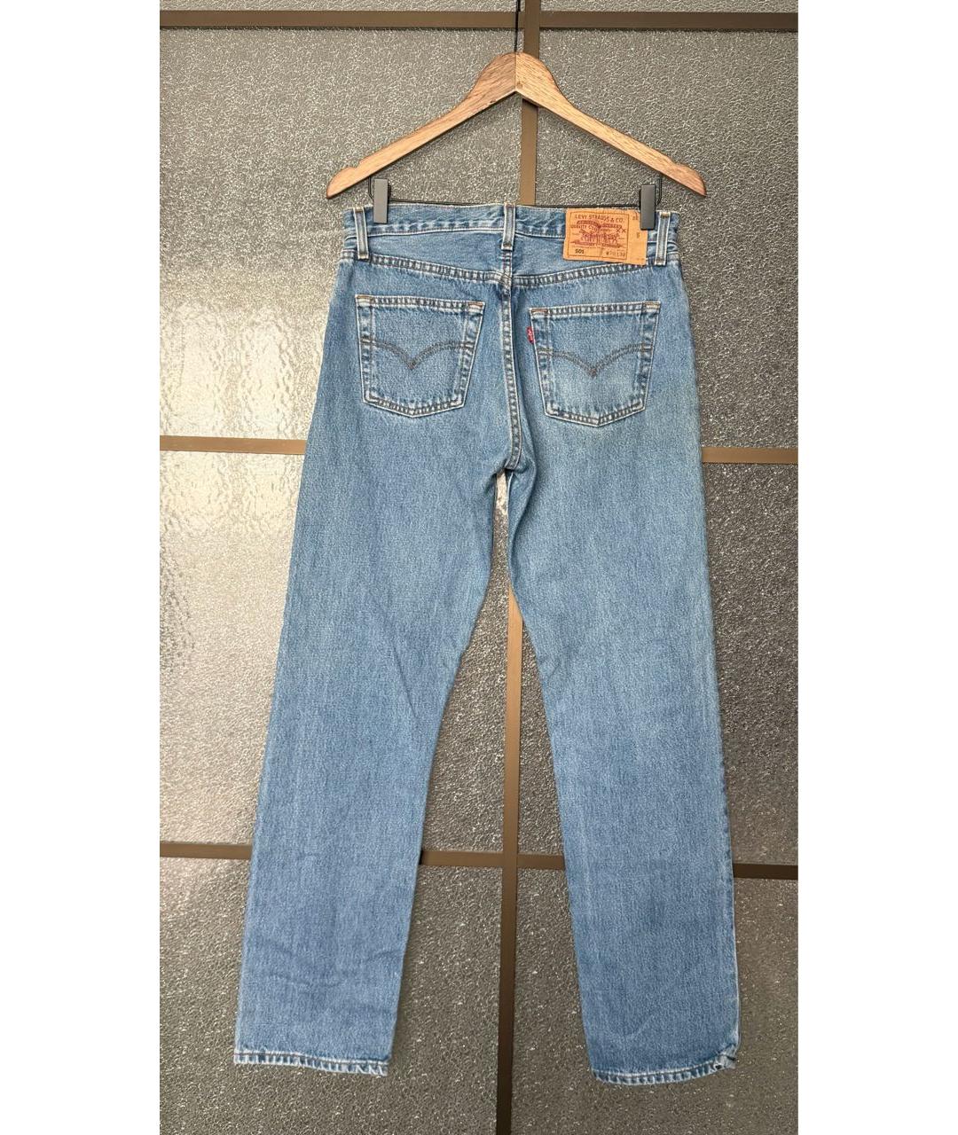LEVI'S Голубые хлопковые прямые джинсы, фото 2