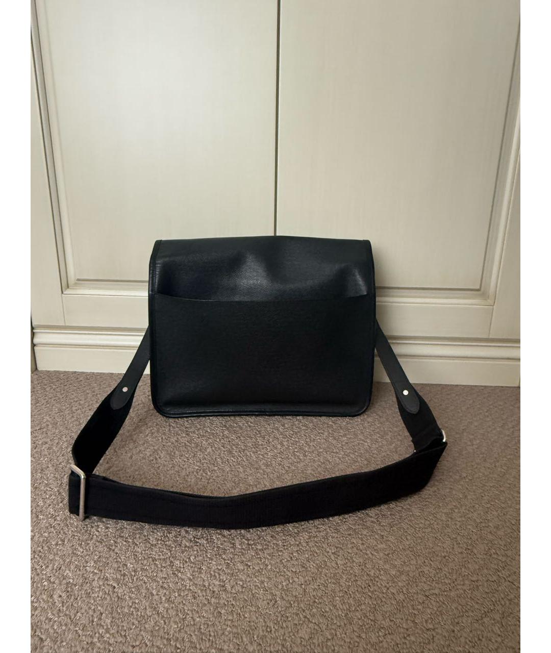 LOUIS VUITTON Черная кожаная сумка на плечо, фото 5