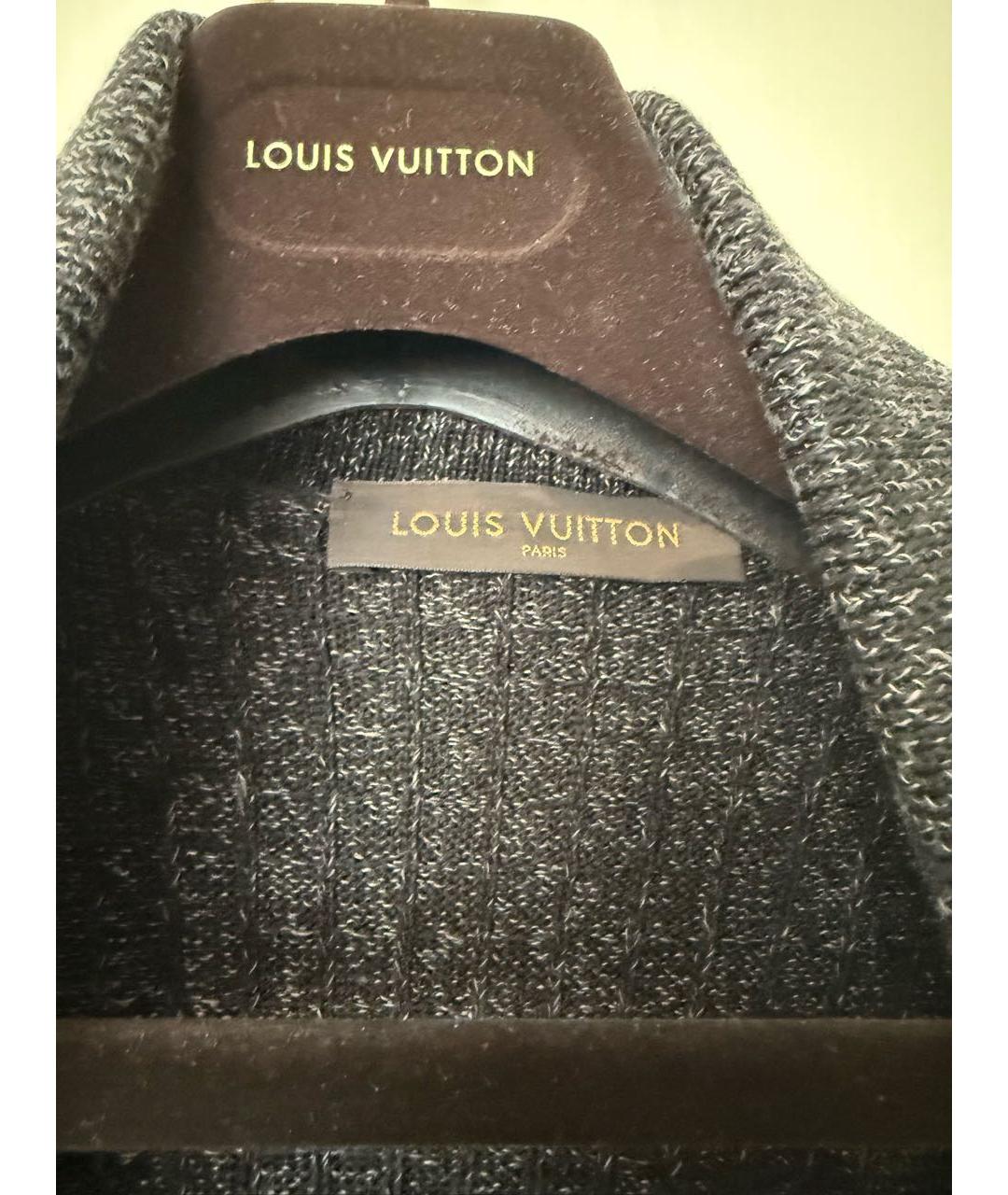 LOUIS VUITTON Черный хлопковый кардиган, фото 4