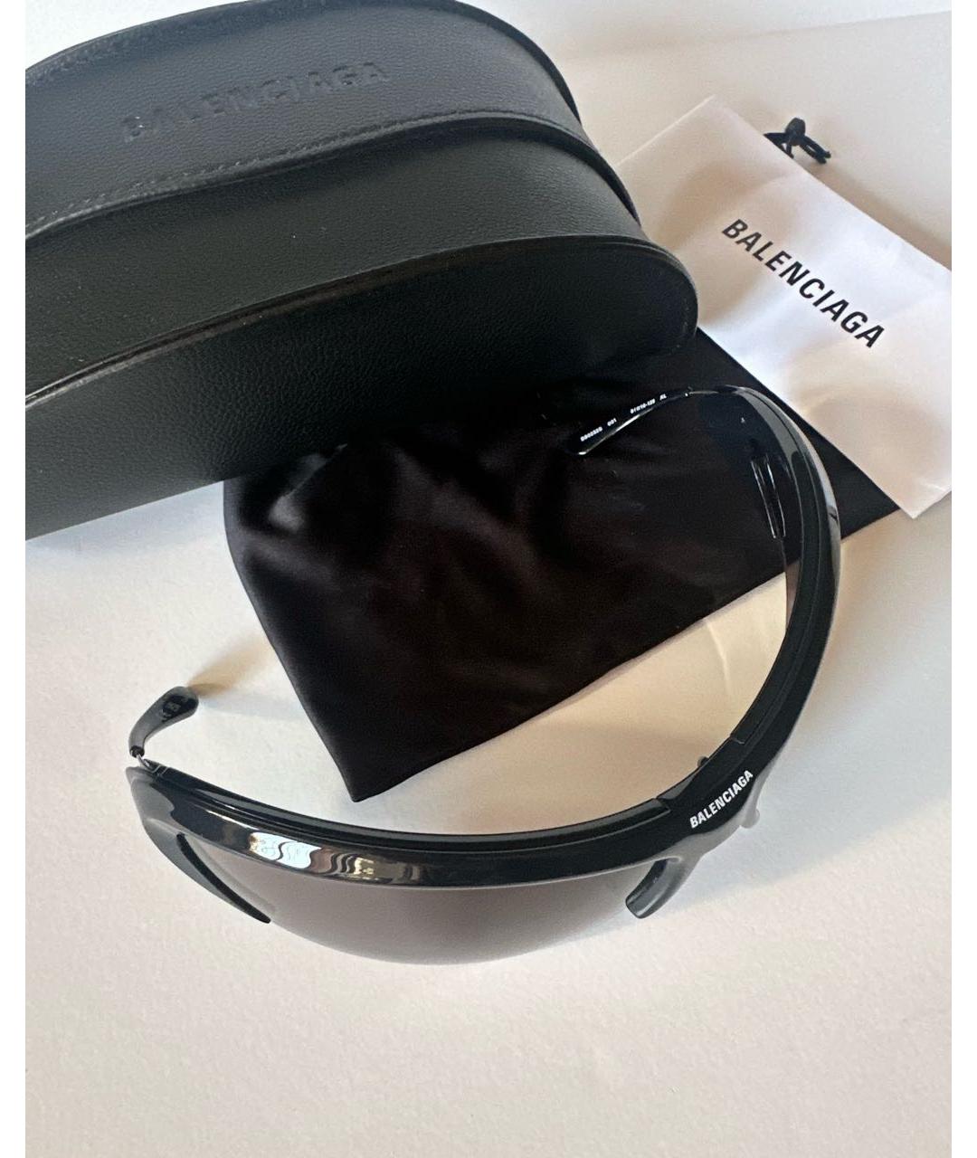 BALENCIAGA Черные пластиковые солнцезащитные очки, фото 4