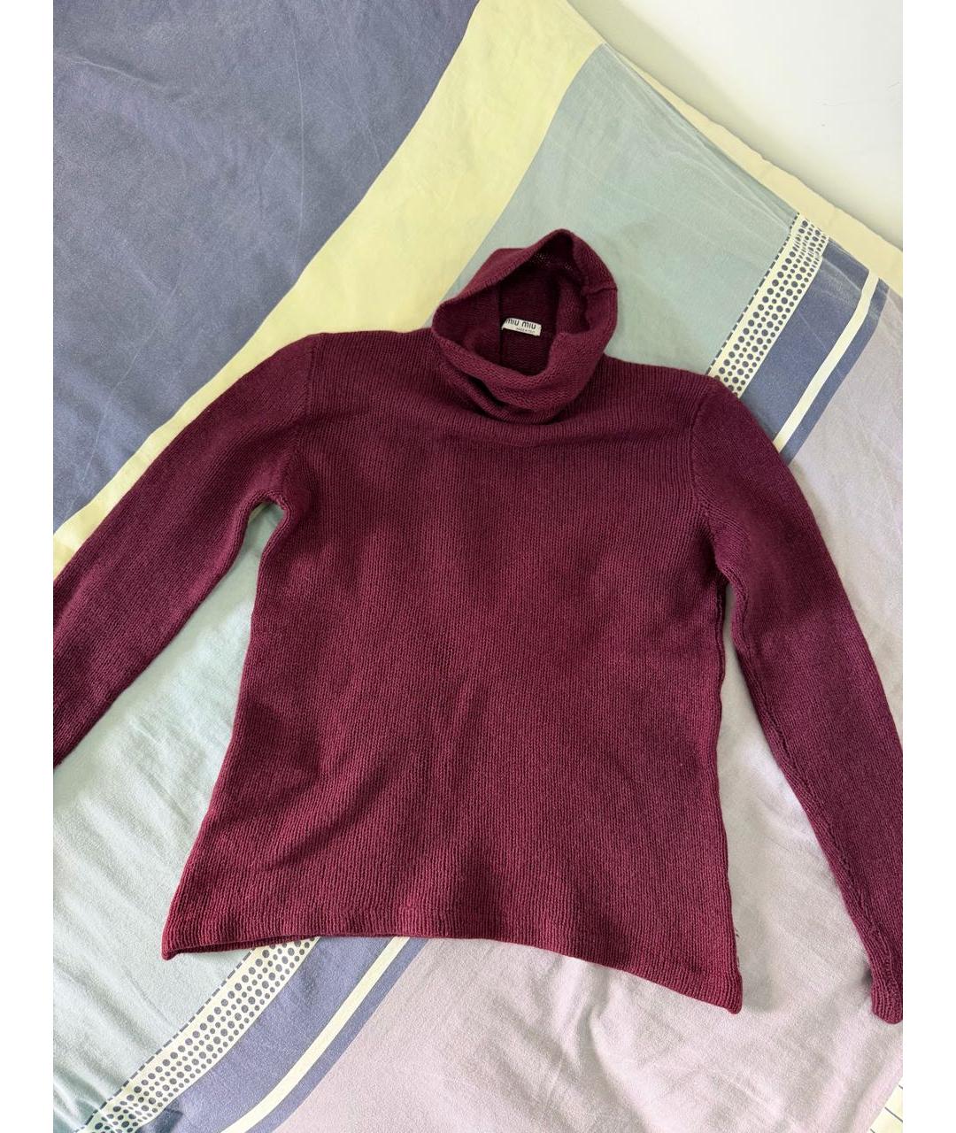 MIU MIU Бордовый кашемировый джемпер / свитер, фото 9