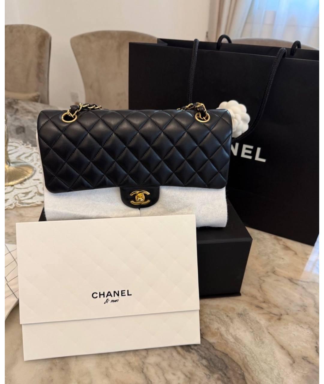 CHANEL Черная кожаная сумка через плечо, фото 7